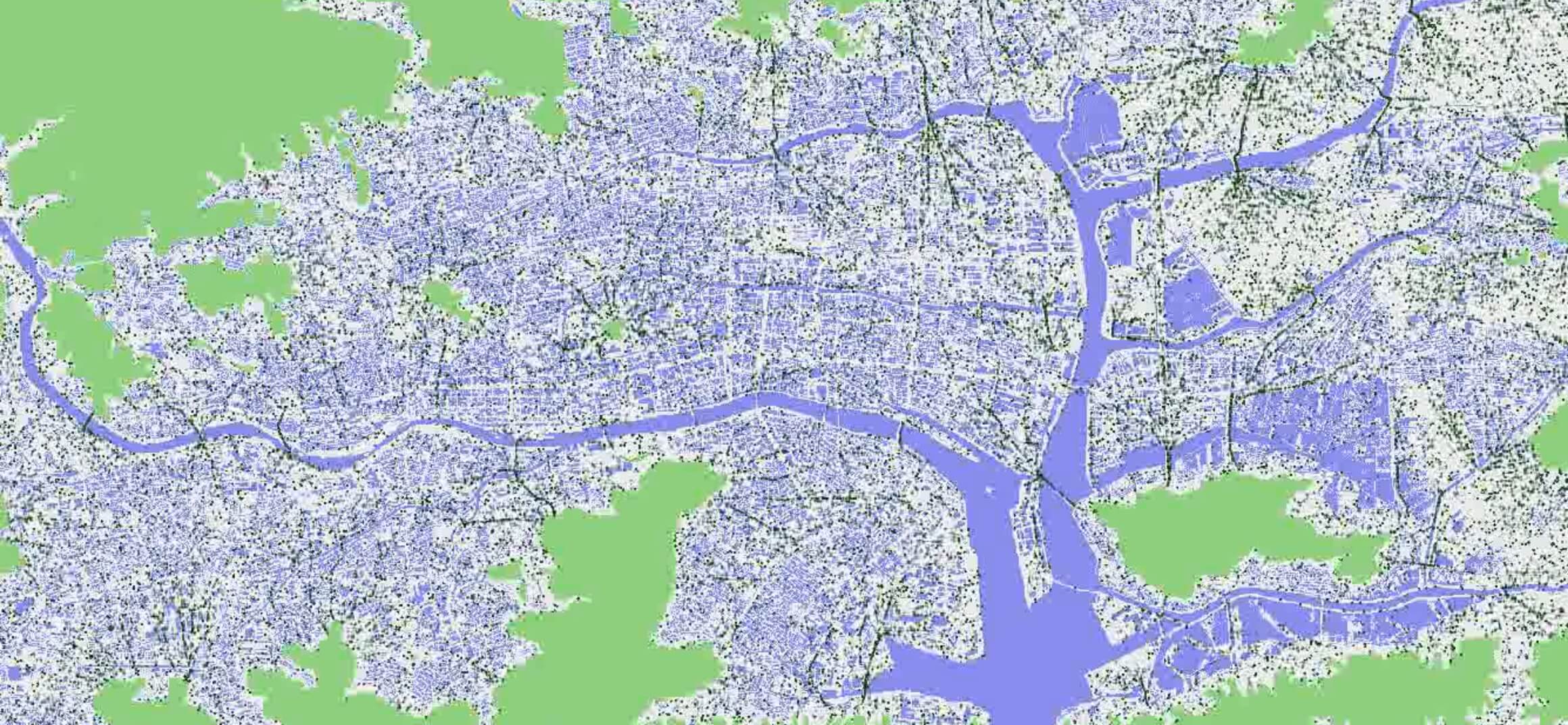 図2：統合地震シミュレーションによる避難行動のモデリング（高知市）